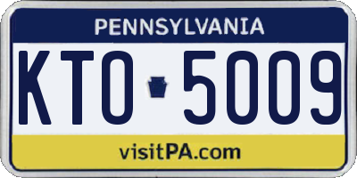 PA license plate KTO5009