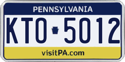 PA license plate KTO5012