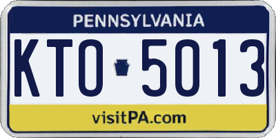 PA license plate KTO5013