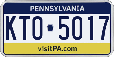 PA license plate KTO5017