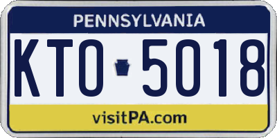 PA license plate KTO5018