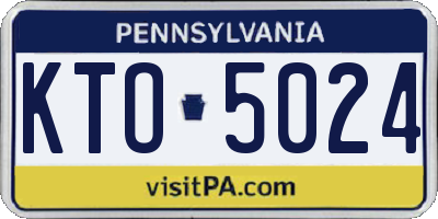 PA license plate KTO5024
