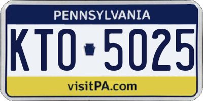 PA license plate KTO5025