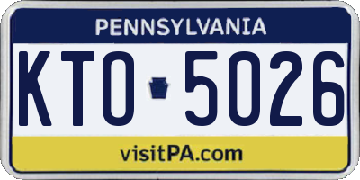 PA license plate KTO5026