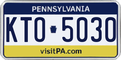 PA license plate KTO5030