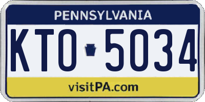 PA license plate KTO5034