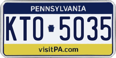PA license plate KTO5035