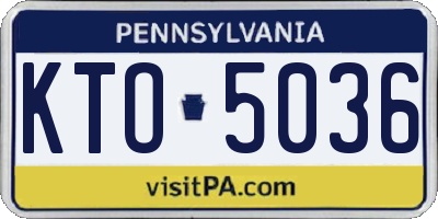 PA license plate KTO5036