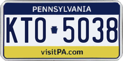 PA license plate KTO5038