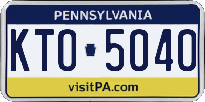 PA license plate KTO5040