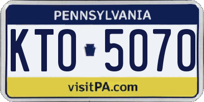 PA license plate KTO5070