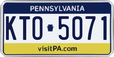 PA license plate KTO5071
