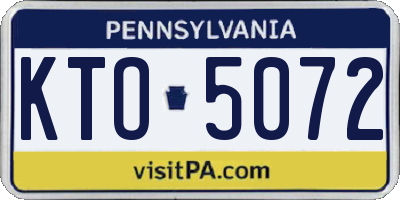 PA license plate KTO5072
