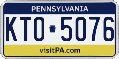 PA license plate KTO5076