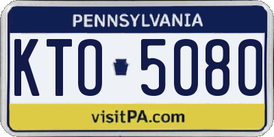 PA license plate KTO5080