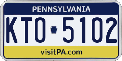 PA license plate KTO5102