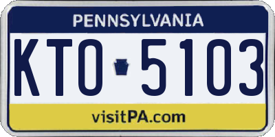 PA license plate KTO5103