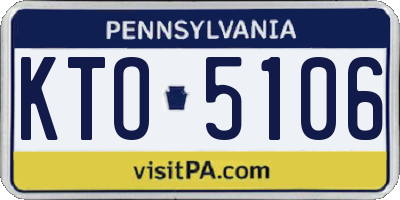 PA license plate KTO5106