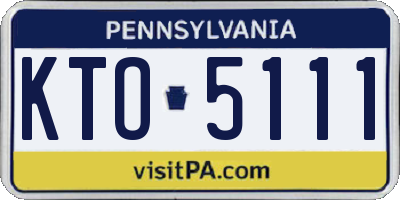 PA license plate KTO5111