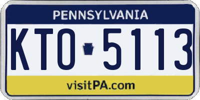 PA license plate KTO5113