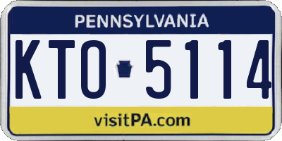 PA license plate KTO5114
