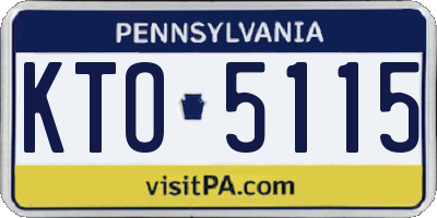 PA license plate KTO5115
