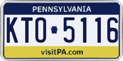 PA license plate KTO5116