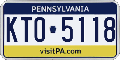 PA license plate KTO5118