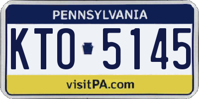 PA license plate KTO5145