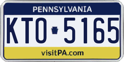 PA license plate KTO5165