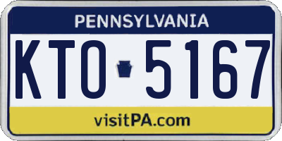 PA license plate KTO5167