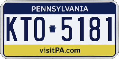 PA license plate KTO5181