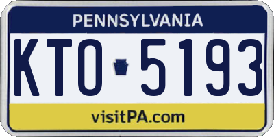 PA license plate KTO5193
