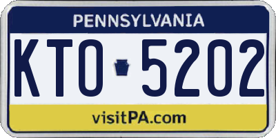 PA license plate KTO5202