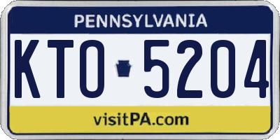 PA license plate KTO5204