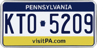 PA license plate KTO5209