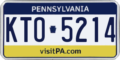 PA license plate KTO5214