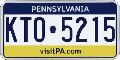 PA license plate KTO5215