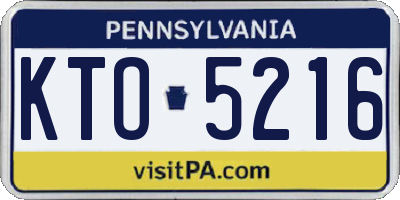 PA license plate KTO5216