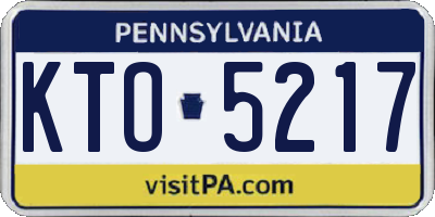 PA license plate KTO5217