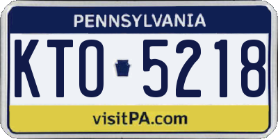 PA license plate KTO5218