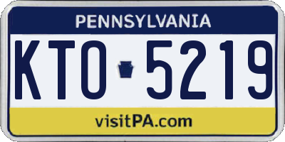 PA license plate KTO5219