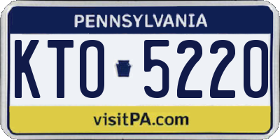 PA license plate KTO5220