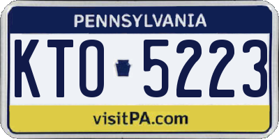 PA license plate KTO5223