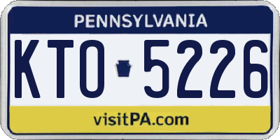 PA license plate KTO5226