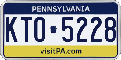 PA license plate KTO5228