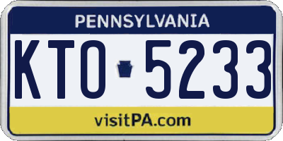 PA license plate KTO5233