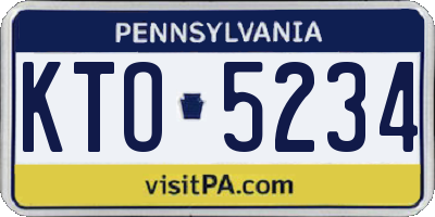 PA license plate KTO5234