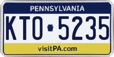 PA license plate KTO5235