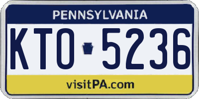 PA license plate KTO5236